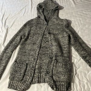Hooded button down cardigan
